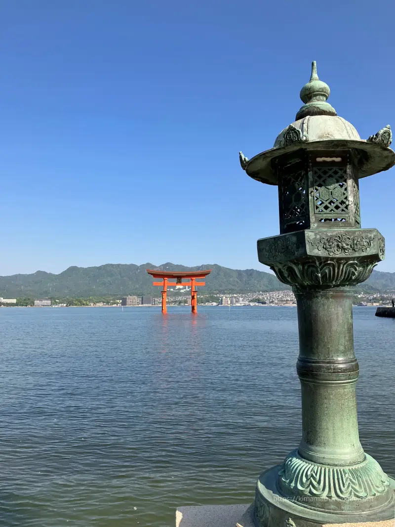 広島02　厳島神社 (20)火焼前から大鳥居8時頃