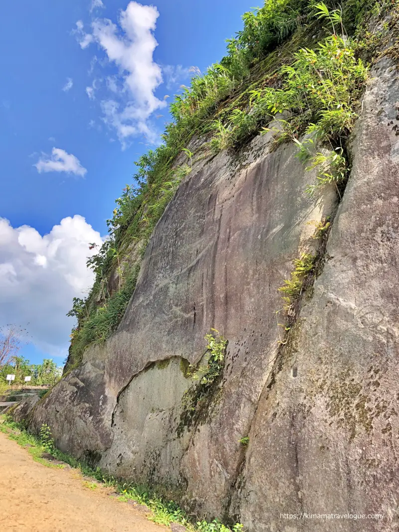 苗木城跡 (39)　坂下門跡の右手大岩