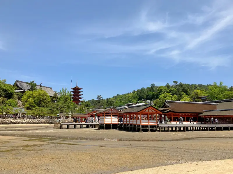 広島02　厳島神社 (31)西松原から火焼前　干潮時12時半過ぎ